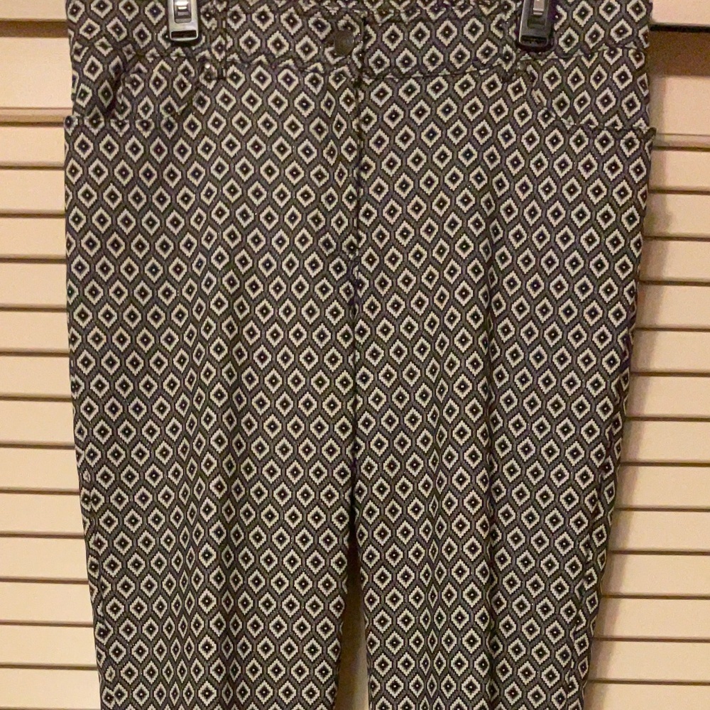 Woman Stretch Pants Black/white Light Silver Metallic Size US 16 - Picture 6 of 9